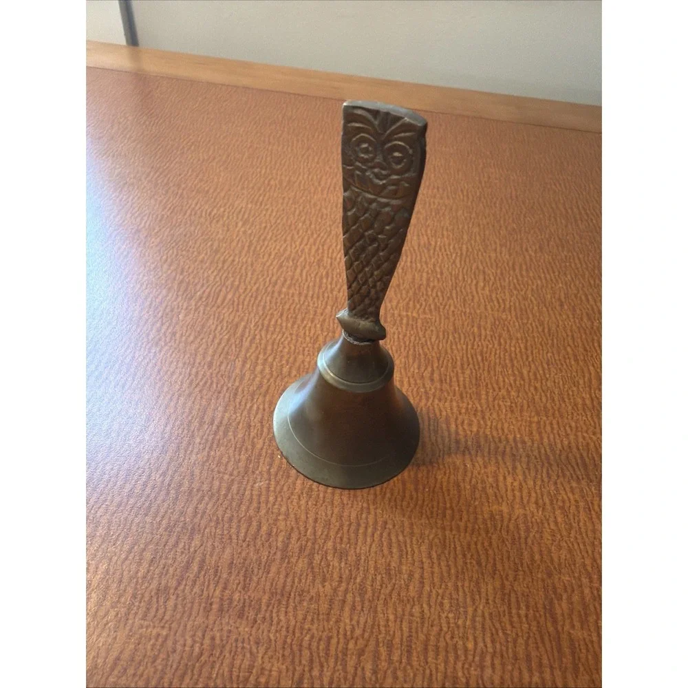 Vintage Small Brass Owl Bell 3.5